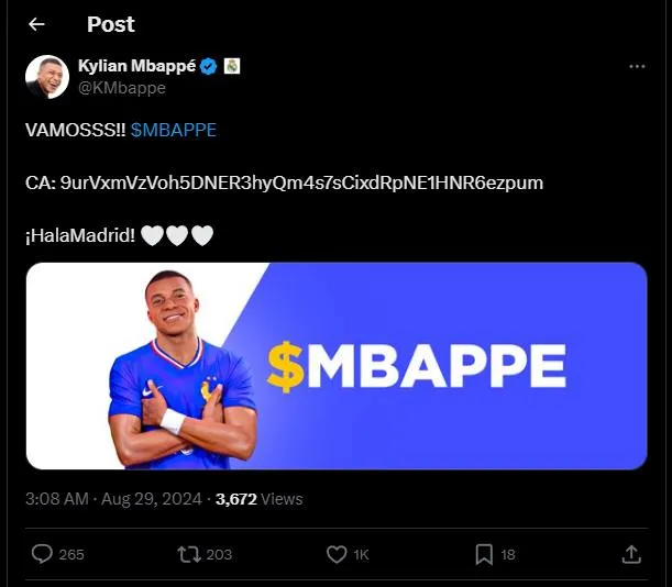 Kylian Mbappé Token Hit a $464 Million Market Cap—Then Crashed to Zero Because It Was Fake